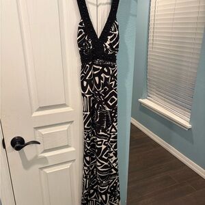 INC International Concepts Black and White Maxi Dress